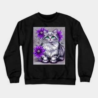 Cute Gothic Kitten Crewneck Sweatshirt